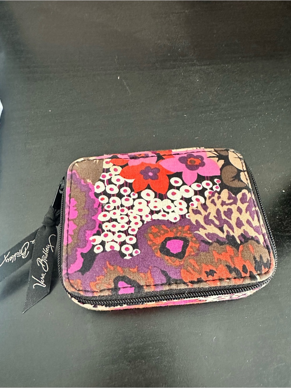 Vera Bradley Purple Floral Multi-Color Zip Cosmetic Case